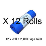 12 Rolls Earth Friendly Waste Bags, Total 2,400 bags
